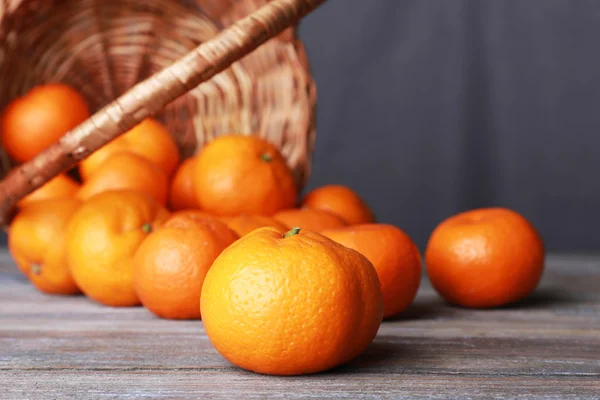 Tangerines on wooden table — Stock Photo, Image