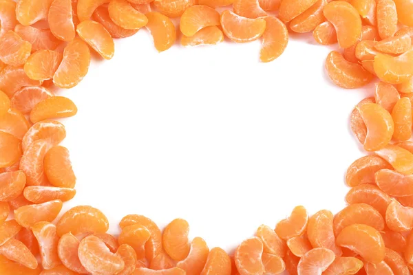 Tangerines frame on white background — Stock Photo, Image