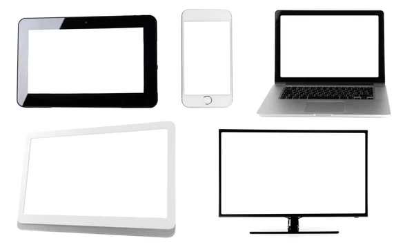 Monitores, laptop, tablet e telefone — Fotografia de Stock