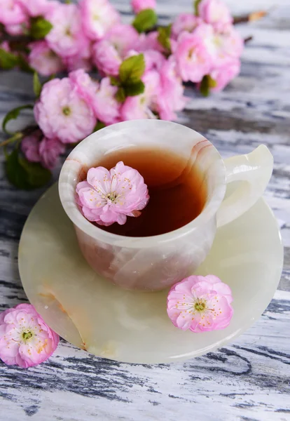Fruit blossom with tea — Stock Photo, Image