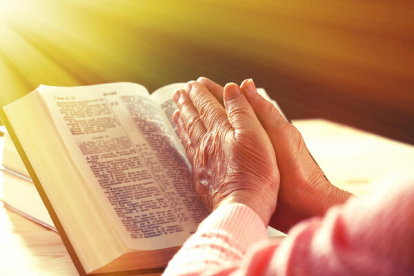 Old woman with Bible