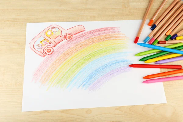 Çocuk tarafından yapılan çizim — Stok fotoğraf