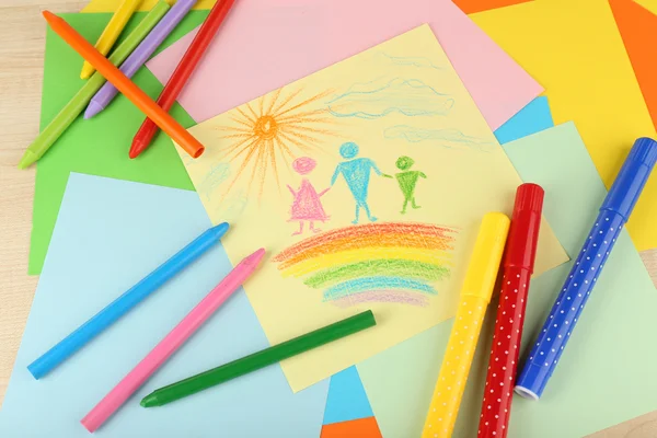 Drawing made by child — Stock Photo, Image