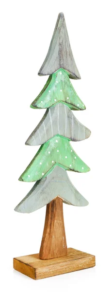 Різдвяна іграшкова ялинка ізольована на білому — стокове фото