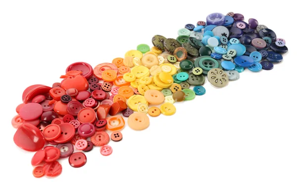 Kleurrijke naaiknoppen geïsoleerd op wit — Stockfoto