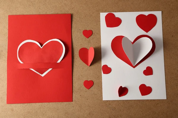 Kartki z papieru serca — Zdjęcie stockowe