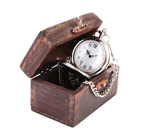 Reloj de bolsillo de plata — Foto de Stock