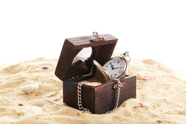 Stříbrné kapesní hodinky — Stock fotografie