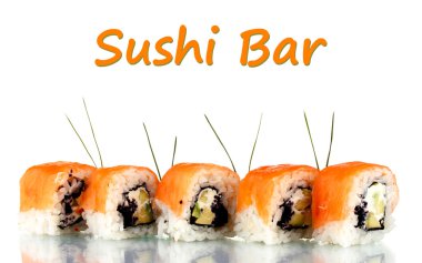 Metin alanı olan beyaz izole lezzetli rulo