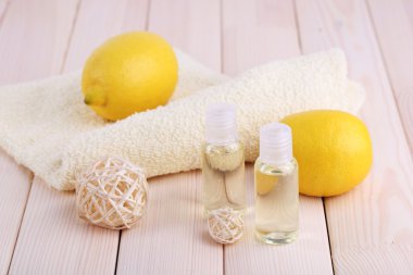 Spa natürmort ahşap plakalar arka plan üzerinde