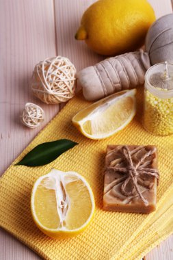 Spa natürmort ahşap plakalar arka plan üzerinde