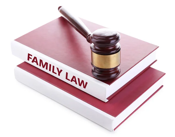 Rechter de hamer op Family Law boek — Stockfoto