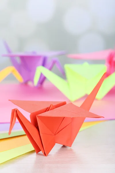 Gruas de origami coloridas — Fotografia de Stock