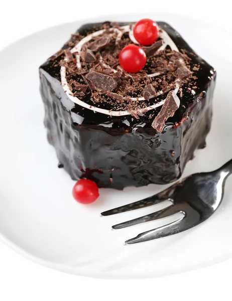 Gâteau au chocolat délicieux sur la table — Photo