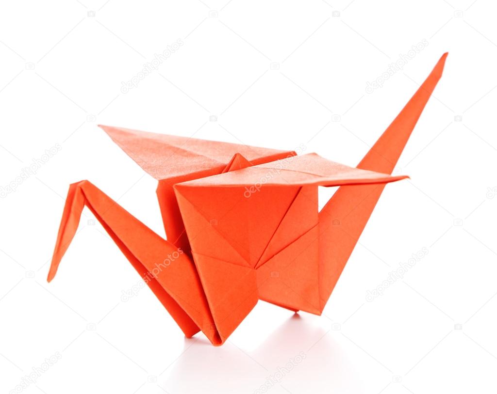 Orange Origami Kranich Stockfoto Belchonock 62294329