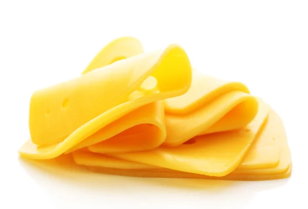 Sliced cheese isolated on white background — Stock Photo, Image