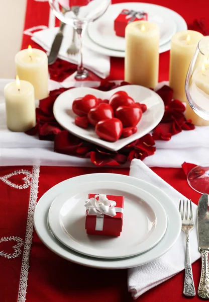 Table setting of Valentines Day — Stock Photo, Image