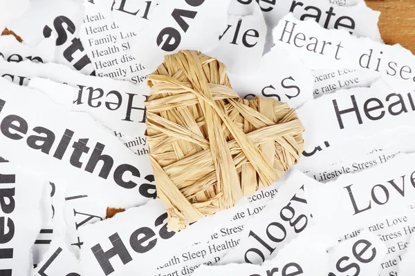 Decorative heart on paper notes — Stock Photo, Image