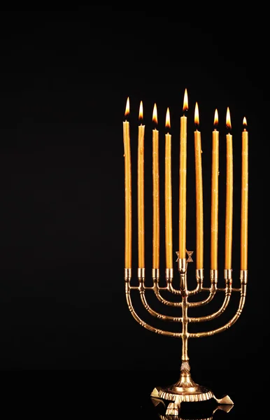 Chanoeka menorah met kaarsen — Stockfoto