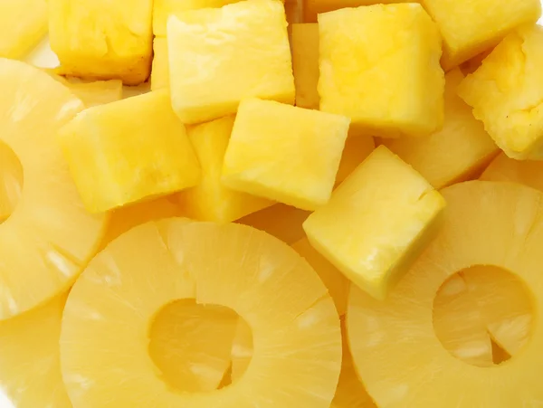 Fette di ananas in scatola, vista macro — Foto Stock