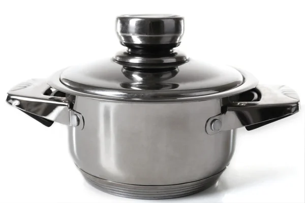 Stainless saucepan izolowane na białym tle — Zdjęcie stockowe