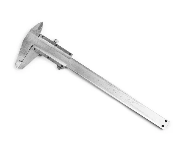Штангенциркуль вернієвий (зсувний калібр) ізольований на білому — стокове фото