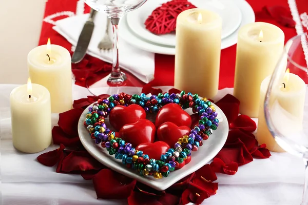 Cenário de mesa de Dia de Valentim — Fotografia de Stock