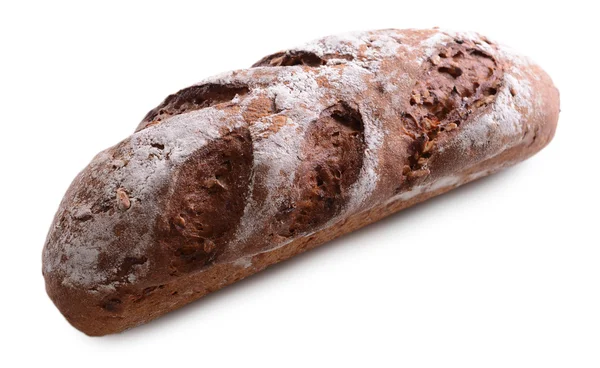 Svart bröd isolerad på vit — Stockfoto