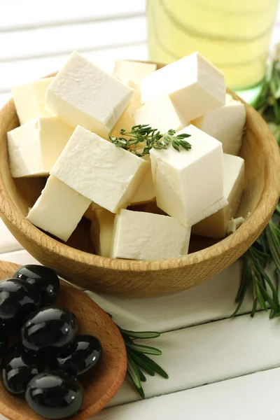 Feta cheese on table — Stock Photo, Image