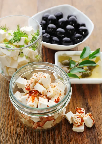 Feta cheese on table — Stock Photo, Image