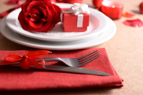 Table setting for Valentines Day — Stock Photo, Image