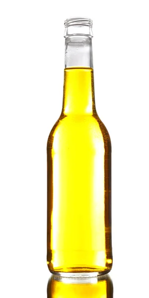 Kolorowy napój alkoholowy w szklanej butelce na białym tle — Zdjęcie stockowe