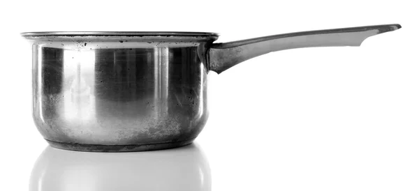 Stainless saucepan isolated on white — Stock Photo, Image