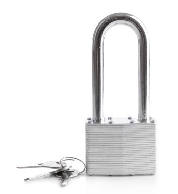 beyaz izole tuşları ile asma kilit