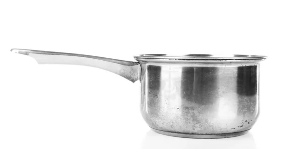 Stainless saucepan isolated on white — Stock Photo, Image
