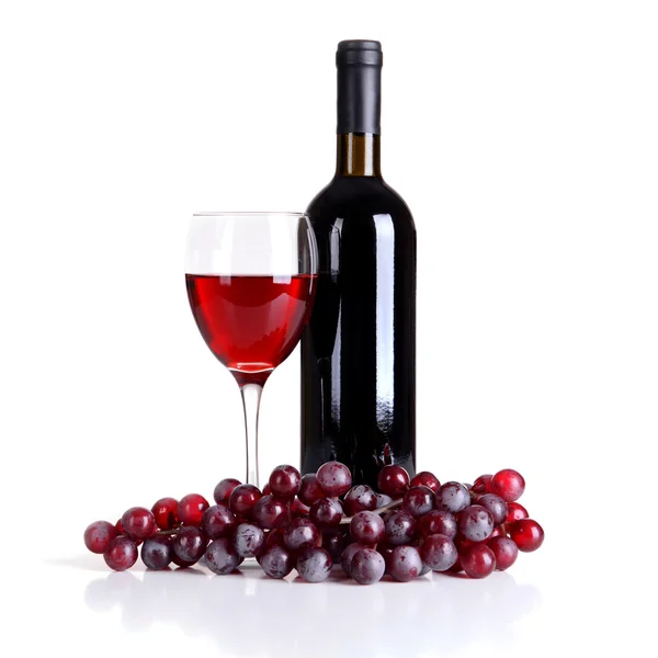 Rött vin isolerad på vit — Stockfoto