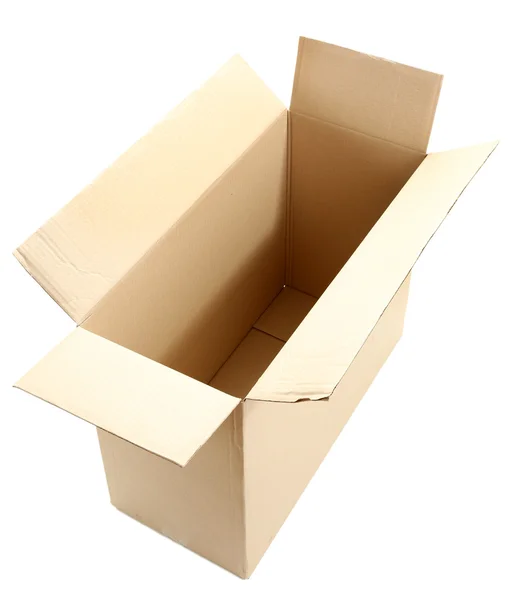 Brown cardboard box isolated on white — Stock Photo, Image