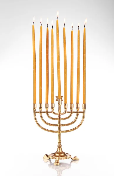 Hanukkah menorah con candele — Foto Stock
