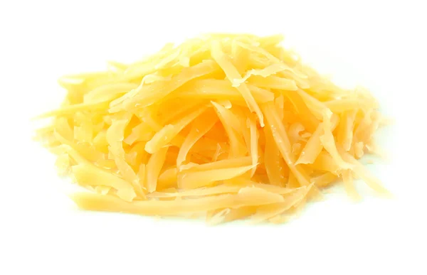 Grated cheese isolated on white — Stock Photo, Image