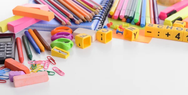 School stationery isolated on white — Stock Photo, Image