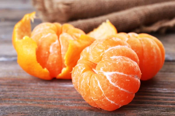 Tangerines on wooden table — Stock Photo, Image