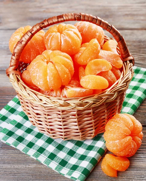 Tangerines on wooden table — Stock Photo, Image