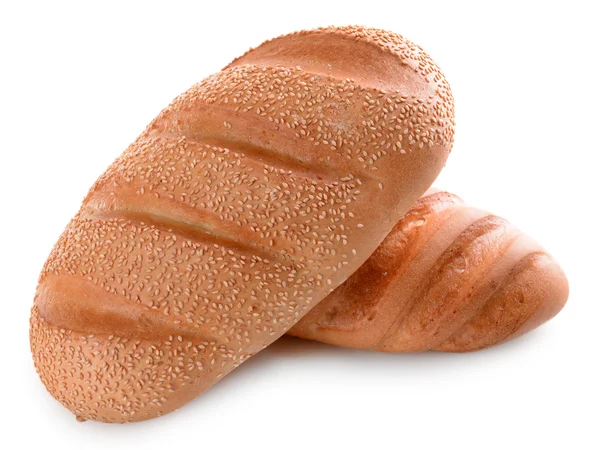 Vitt bröd isolerad på vit — Stockfoto