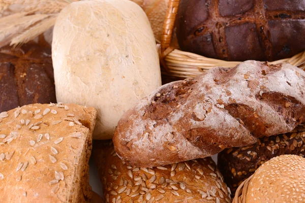 Primo piano del pane diverso — Foto Stock