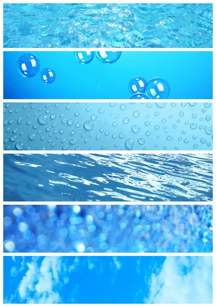 コラージュの青の色のサンプル — ストック写真
