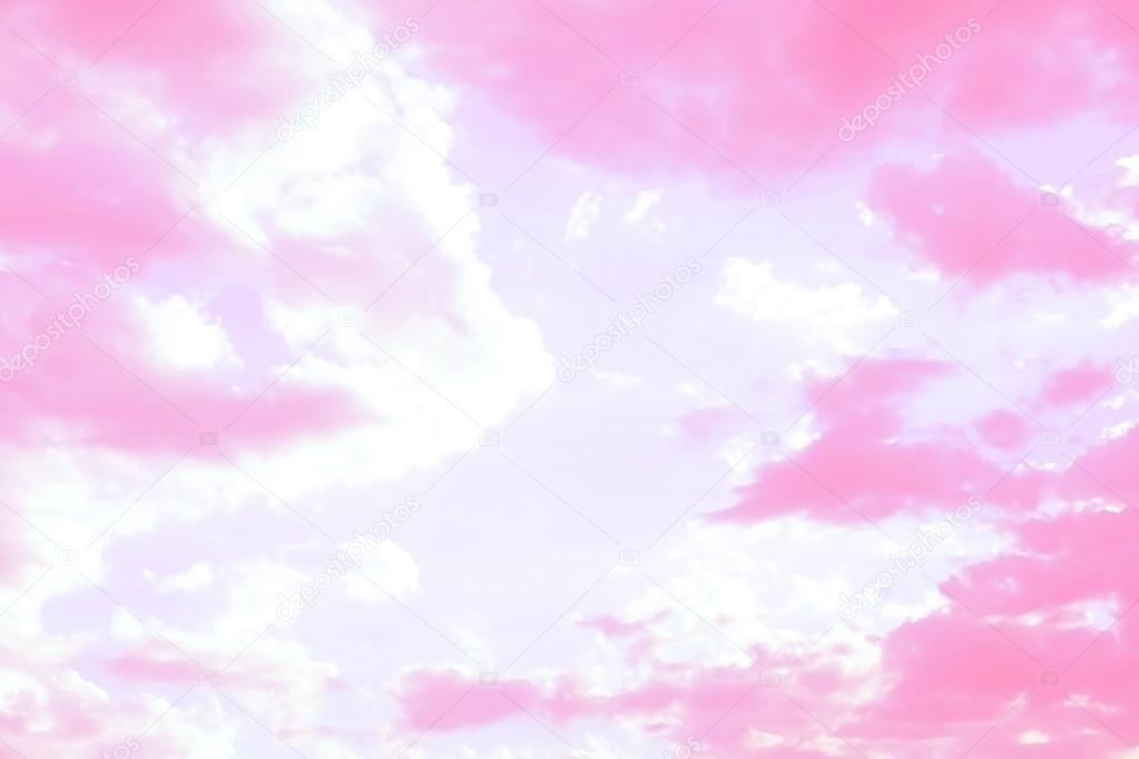 Pink sky background with clouds