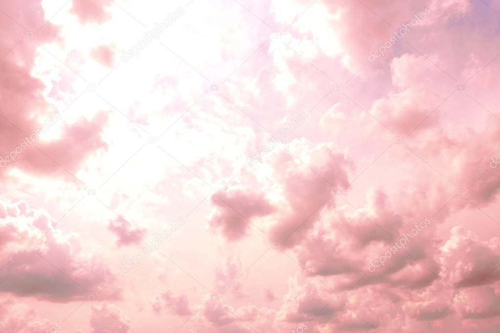 Pink Sky Background With Clouds Stock Photo Image By C Belchonock