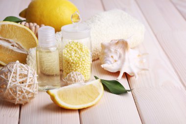 Spa natürmort ahşap plakalar arka plan üzerinde