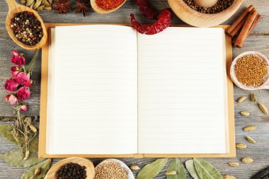 Tarif kitabı baharatlarla