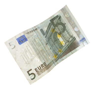 Avro banknotu beyazda izole edildi